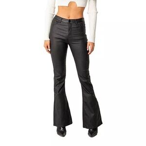 Edikted Black Leather Pants
